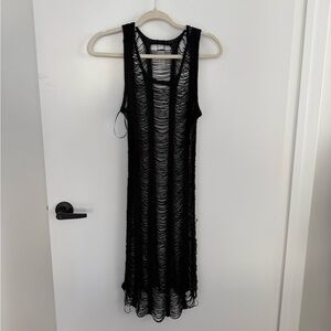 Fashion Nova Black Knit Swim Cover Up Dress